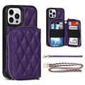 Grid Pattern iPhone 13 Pro Max TPU Case with Wallet