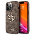 Guess 4G Big Metal Logo iPhone 13 Pro Hybrid Case - Brown