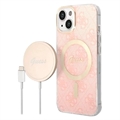 Guess 4G Edition Bundle Pack iPhone 14 Case & Wireless Charger - Pink
