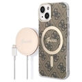 Guess 4G Edition Bundle Pack iPhone 14 Plus Case & Wireless Charger - Brown