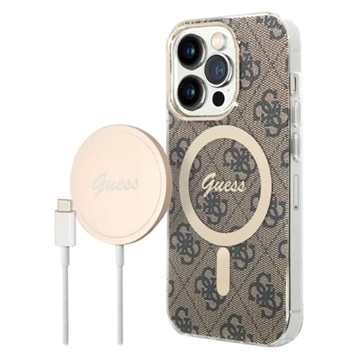Guess 4G Edition Bundle Pack iPhone 14 Pro Max Case & Wireless Charger