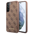 Guess 4G Metal Gold Logo Samsung Galaxy S23 5G Hybrid Case - Brown