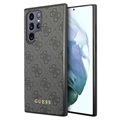 Guess 4G Metal Gold Logo Samsung Galaxy S23 Ultra 5G Hybrid Case - Grey