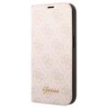 Guess 4G Metal Gold Logo iPhone 14 Pro Flip Case - Pink