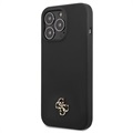 Guess 4G Metal Logo iPhone 13 Pro Silicone Case (Open Box - Excellent) - Black