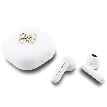 Guess 4G Metal Logo True Wireless Earphones - White