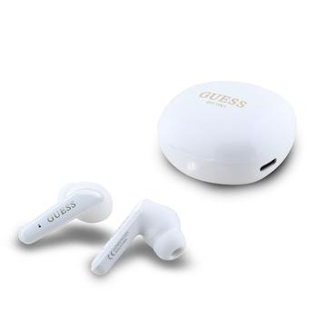 Guess Glossy Classic Logo True Wireless Headphones - White