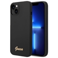 Guess Metal Logo iPhone 14 Silicone Case (Open Box - Excellent) - Black