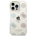 Guess Peony Glitter iPhone 14 Pro Max Hybrid Case - White
