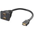 HDMI / 2x HDMI Adapter with Gold-plated Contacts - 10cm