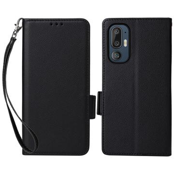 HTC U24 Pro Wallet Case with Magnetic Closure - Black
