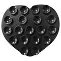 Heart-Shaped Adhesive Silicone Suction Cup Phone Holder - Black