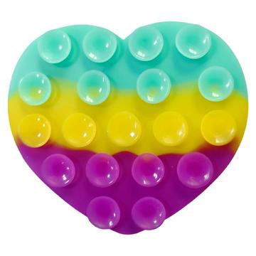 Heart-Shaped Double-Sided Silicone Suction Cup Holder for Smartphones - Colorful