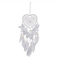 Heart-Shaped Wall Hanging Dreamcatcher LED Lamp - White