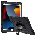 iPad 10.2 2019/2020 Heavy Duty 360 Case with Hand Strap - Black