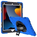 iPad 10.2 2019/2020 Heavy Duty 360 Case with Hand Strap - Blue / Black