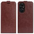 Honor 200 Pro Vertical Flip Case with Card Slot - Brown