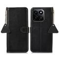 Honor 200 Smart/X7c 4G/5G Wallet Leather Case with RFID - Black