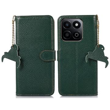 Honor 200 Smart/X7c 4G/5G Wallet Leather Case with RFID - Green