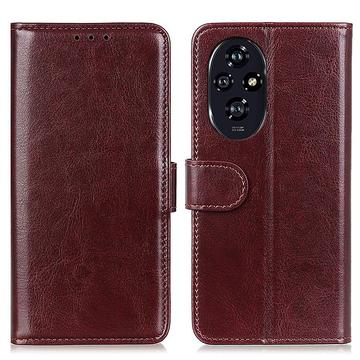 Honor 200 Wallet Case with Magnetic Closure - Brown