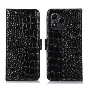 Honor 400 Lite Crocodile Series Wallet Leather Case with RFID - Black