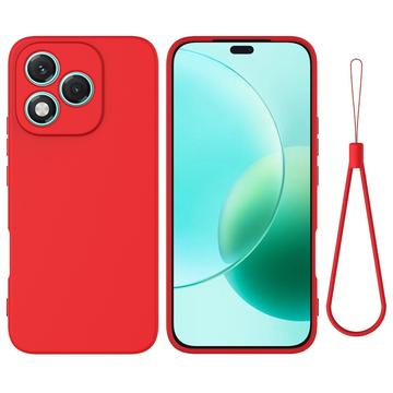 Honor 400 Lite Liquid Silicone Case with Hand Strap - Red
