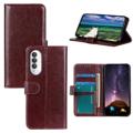 Honor X20 SE Wallet Case with Magnetic Closure - Brown