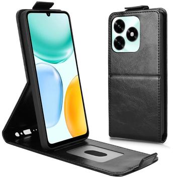 Honor X5c Plus Vertical Flip Case with Stand - Black