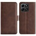 Honor X6b Wallet Case with Magnetic Closure - Calf Texture - Brown