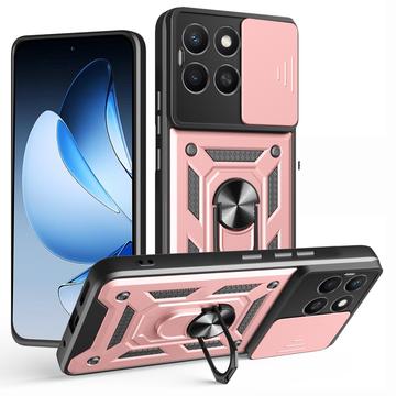 Honor X8c Rotary Ring Hybrid Case with Camera Shield - Rose Gold