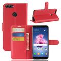 Huawei P Smart Wallet Case with Magnetic Closure - Red