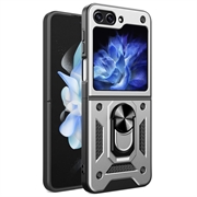 Samsung Galaxy Z Flip6/Z Flip7 FE Hybrid Case with Ring Holder - Silver