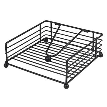 Iron Napkin Holder with Paper Press - Black
