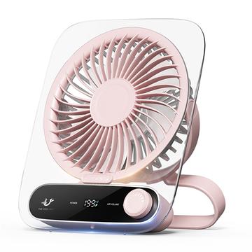 JF136 Wide-Angle Portable Desk & Hanging Fan with 199 Speed Level - Pink