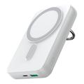 JOYROOM JR-W050 20W PD3.0 Fast Charging Power Bank 10000mAh Magnetic Wireless Charger External Battery Pack with Ring Holder Kickstand - White