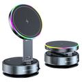 K3 Rotating Magnetic Car Holder/Wireless Charger with Colorful Light
