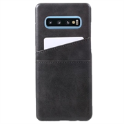 Samsung Galaxy S10 KSQ Coated Plastic Case with Card Slots - Black
