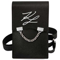 Karl Lagerfeld Autograph Chain Shoulder Bag for Smartphone - Black