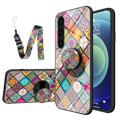 Checkered Pattern Samsung Galaxy S23 5G Hybrid Case - Colorful Mandala