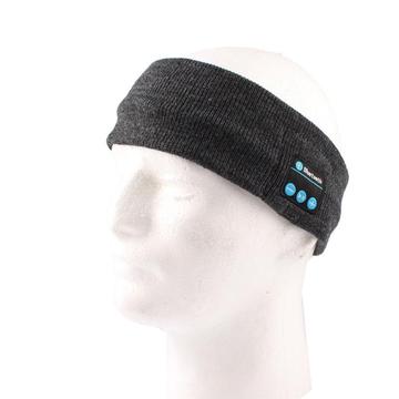 Knitted Bluetooth Headband for Sports, Hands-Free Calls - Dark Grey