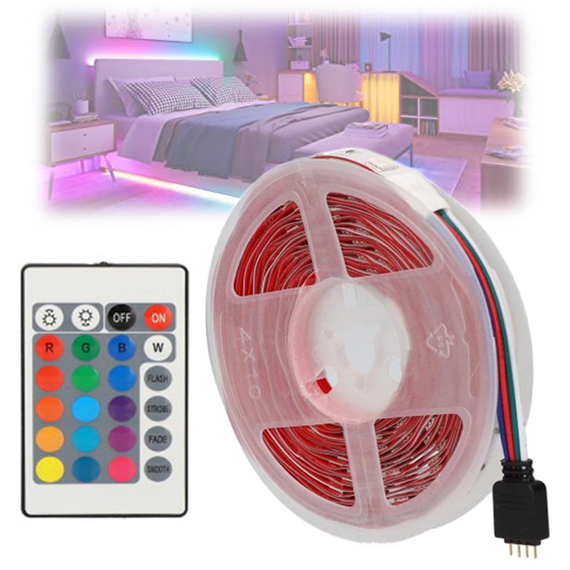 Solar LED Strip Light with 8 Working Modes 5m White