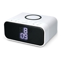 Ksix WUAD Bluetooth Alarm Clock with Wireless Charger - White