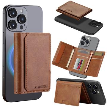LC.IMEEKE Magnetic Card Holder with Kickstand Function - Brown