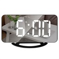LED Alarm Clock with Digital Display and Mirror TS-8201 - Black