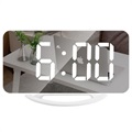 LED Alarm Clock with Digital Display and Mirror TS-8201 (Bulk Satisfactory) - White