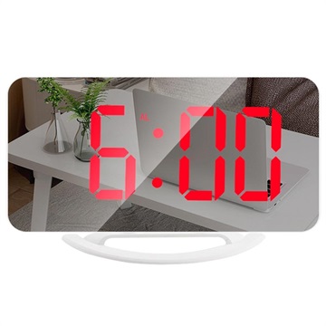 LED Alarm Clock with Digital Display and Mirror TS-8201 - Red / White