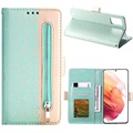Lace Pattern Samsung Galaxy A53 5G Wallet Case - Green