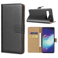 Samsung Galaxy S10 5G Leather Wallet Case with Stand - Black