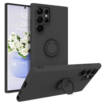 Samsung Galaxy S22 Ultra 5G Liquid Silicone Case with Ring Holder