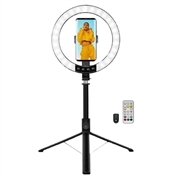 LogiLink AA0156 LED Ring Light with Selfie Stick/Tripod & Remote Shutter